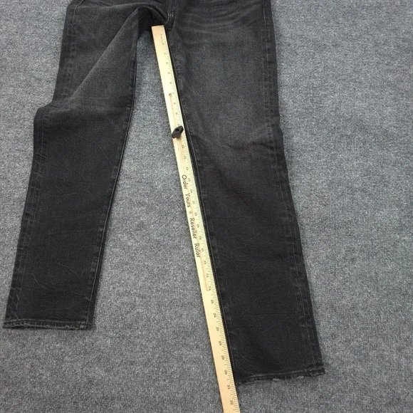 American‎ Eagle Jeans Mens 29x31 Black Denim Slim Selvedge Button Fly Preppy